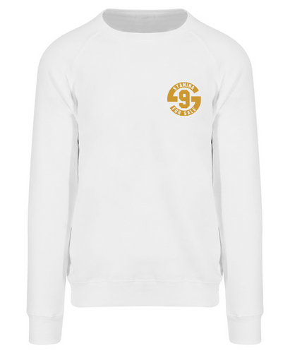 Jumper in White with Metallic Gold Print - Original